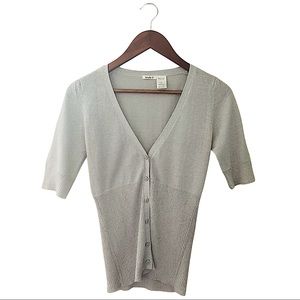 🌹Studio Y Silver Shimmer Cap Sleeve Button Cardigan